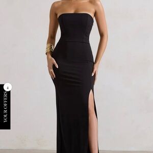 Club L London Strapless Black Gown